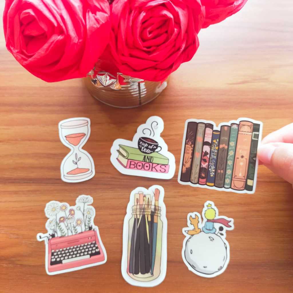 

STIKER JURNAL LIBRARY PAINTING BOOKS LITTLE PRINCE VINTAGE AESTHETIC STICKER VINYL STIKER ANAK