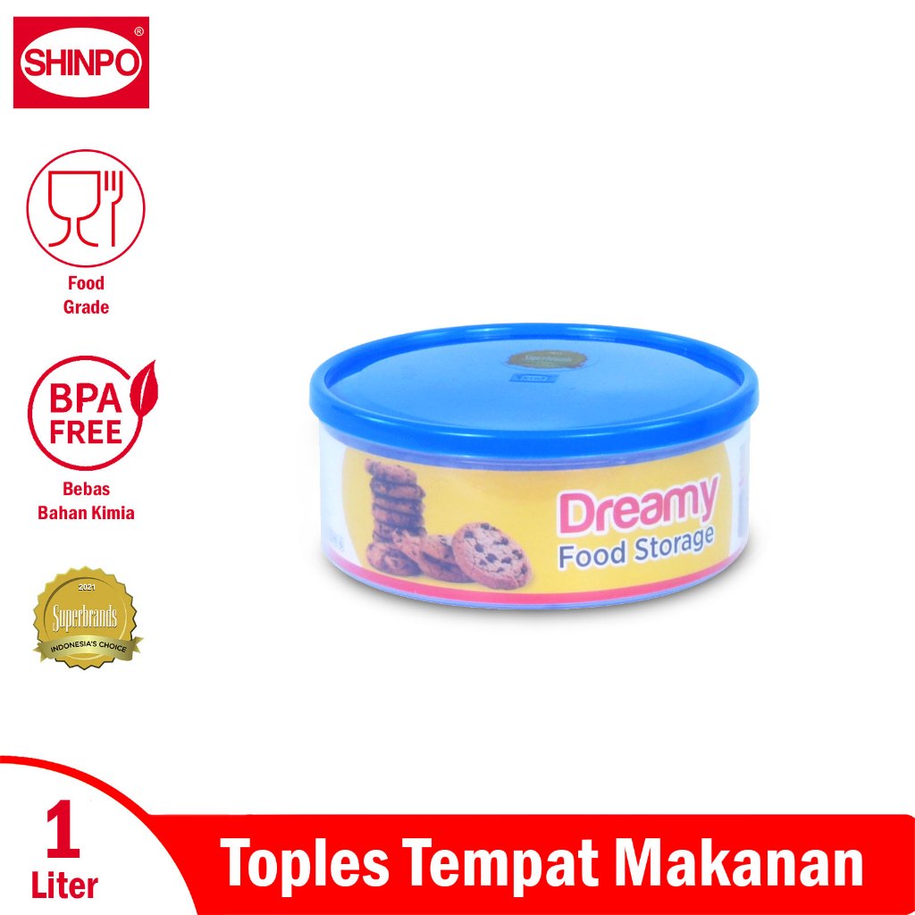 SHINPO Toples Plastik Ukuran S 1L Tempat Cemilan Dreamy Food Storage BPA Free SPO-SIP-305S