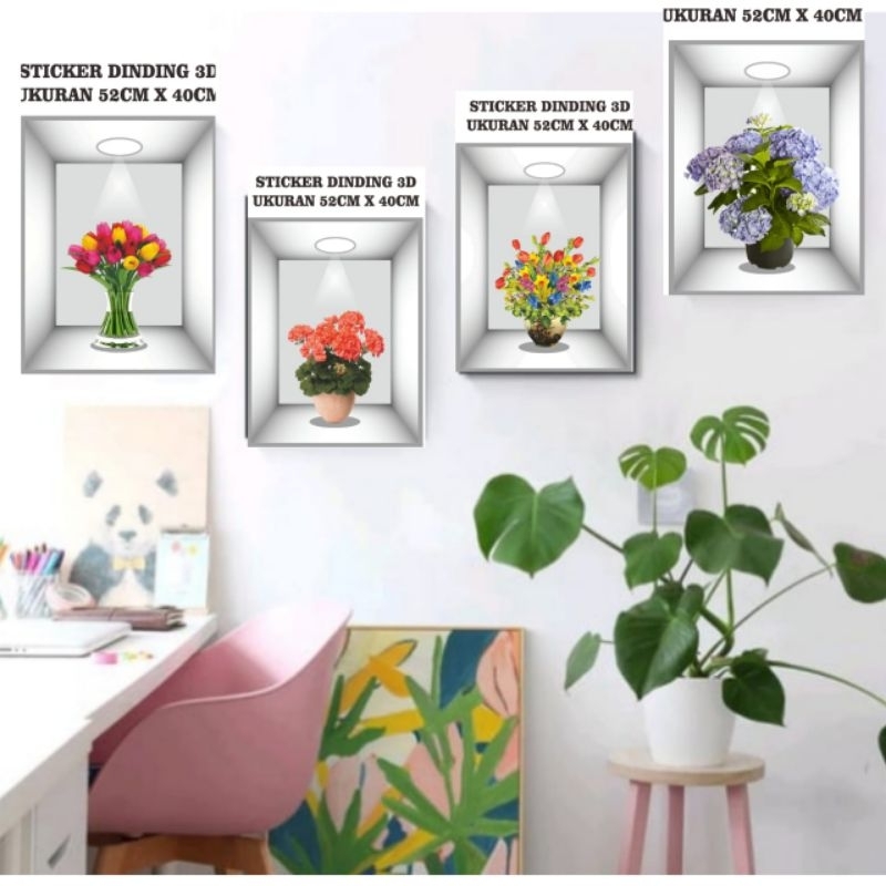 stiker dinding 3D bahan vinyl motif terlaris