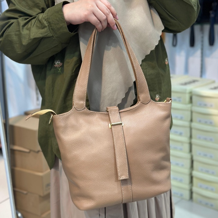 Tas Kulit Sapi Asli DL577 Wanita/ Tas Papirut Asli Kulit Sapi Garut/ Tas Tote Bag Bahan Kulit Sapi A