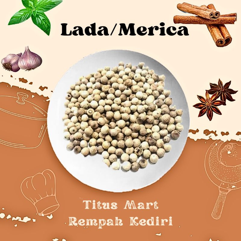 

LADA PUTIH Merica Butir Asli Isi 50 -100 Gram