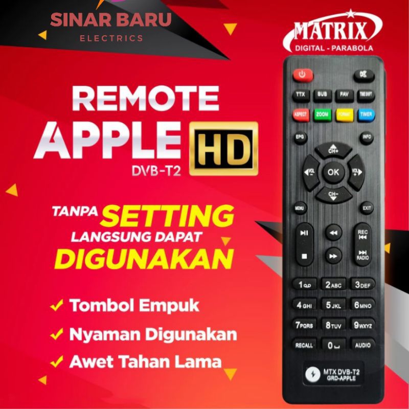 MATRIX APPLE MERAH MATRIX KUNING REMOTE SET TOP BOX LANGSUNG PAKAI