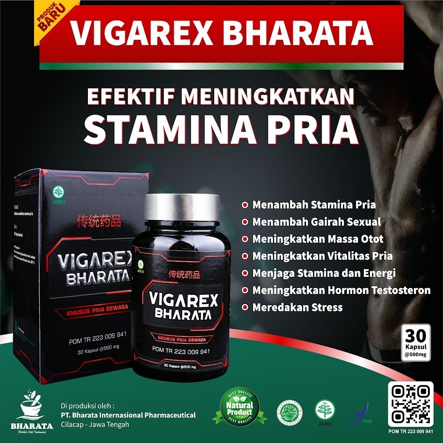 Obat Impotensi Ejakulasi Dini dan Lemah Syahwat Ampuh Vigarex Bharata Kemasan 250gr Isi 50 Kapsul BP