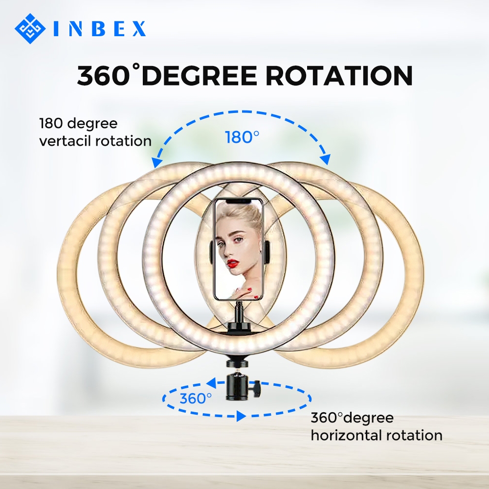 INBEX Ring Light+Overhead Cantilever Stand Tripod Handphone LED Lampu Konten Selfie Video Fotografi Image 4