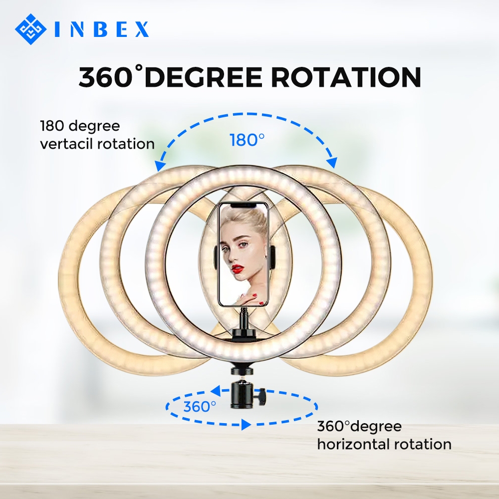 INBEX Ring Light+Overhead Cantilever Stand Tripod Handphone LED Lampu Konten Selfie Video Fotografi-3