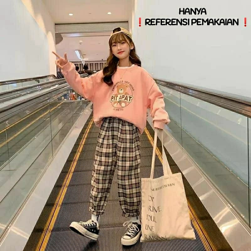 (4-9THN) SETELAN JOGER KOTAK ANAK PEREMPUAN