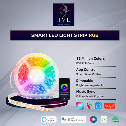 JVL - Smart Strip Light Led RGBW Set 5050 Bright Gaming Lights Lampu Kamar Pintar Music Function
