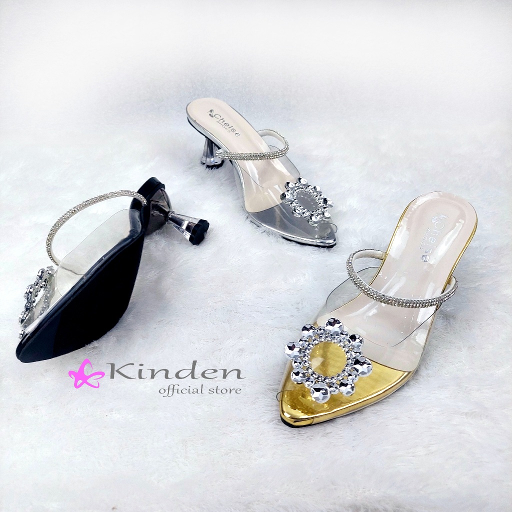 SANDAL HEELS KACA SANDAL PESTA
