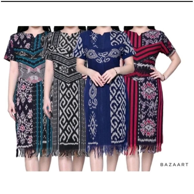 TERBARU DRES TENUN WANITA MODEL KEKINIAN, DRES PESTA, DRES GEREJA