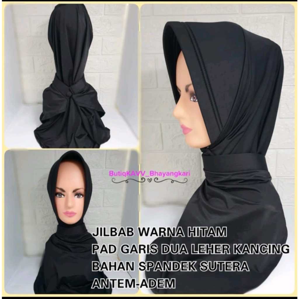 Jilbab Olahraga Bhayangkari Hitam