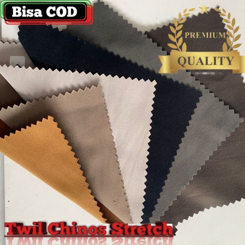 Kain Chinos chino Twill stretch Premium meteran bahan Twil halus stretch celana,rok jaket ,formal