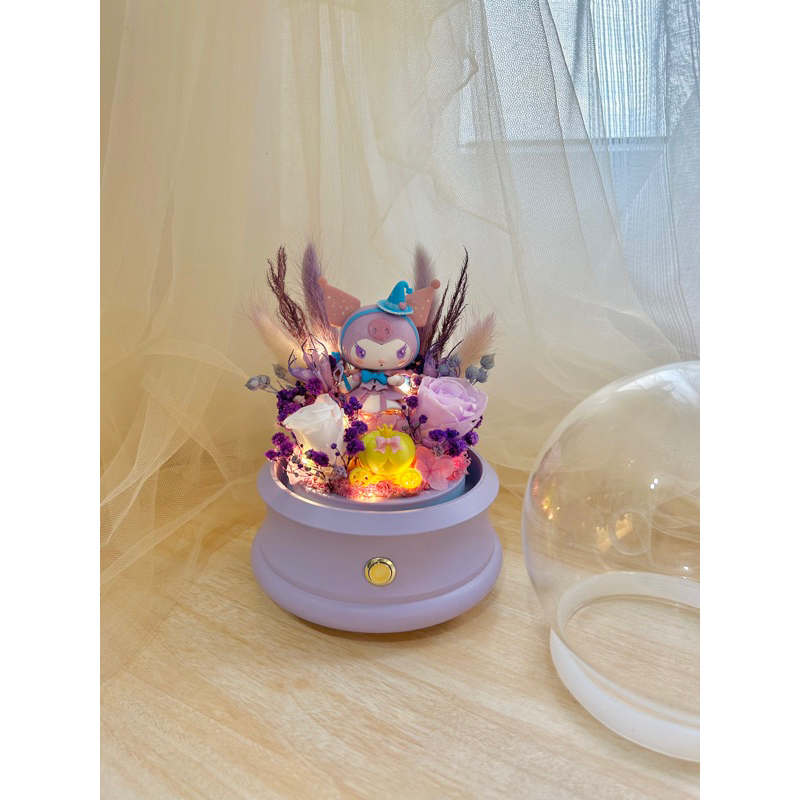Dome Bunga Speaker Bluetooth Figurin Kuromi | Kuromi Figurine Flower Dome Bluetooth Speaker