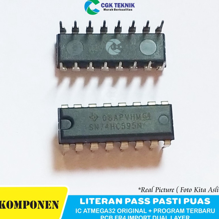 GROSIR MURAH CGK TEKNIK  IC SN74HC595 ORIGINAL  IC DISPLAY SEGEMENT PERTAMINI POM MINI