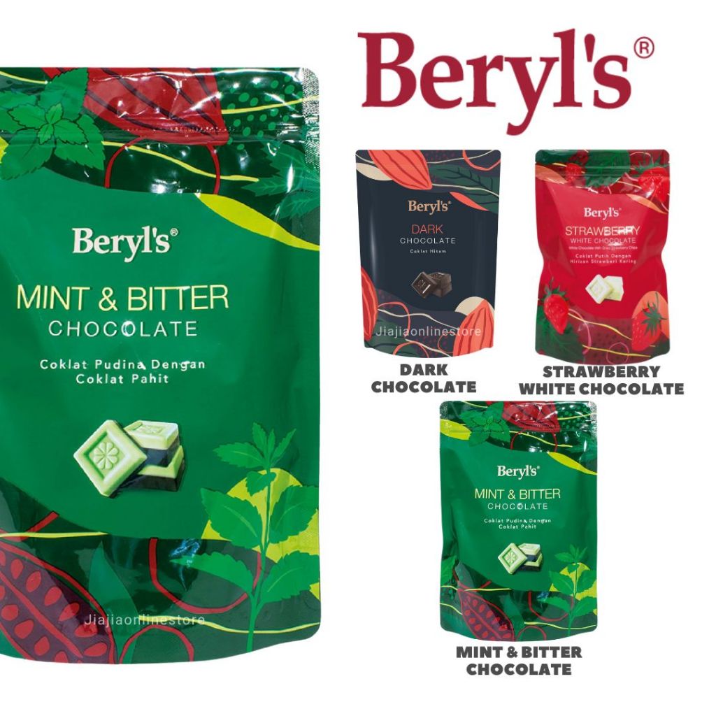 

Beryls Dark Chocolate Beryls Mint & Bitter Beryl's Chocolate Strawberry 280gr Berlys Mint