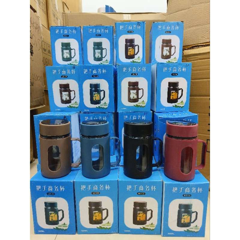 MUG JAR KACA WARNA 500 ML NONBOX