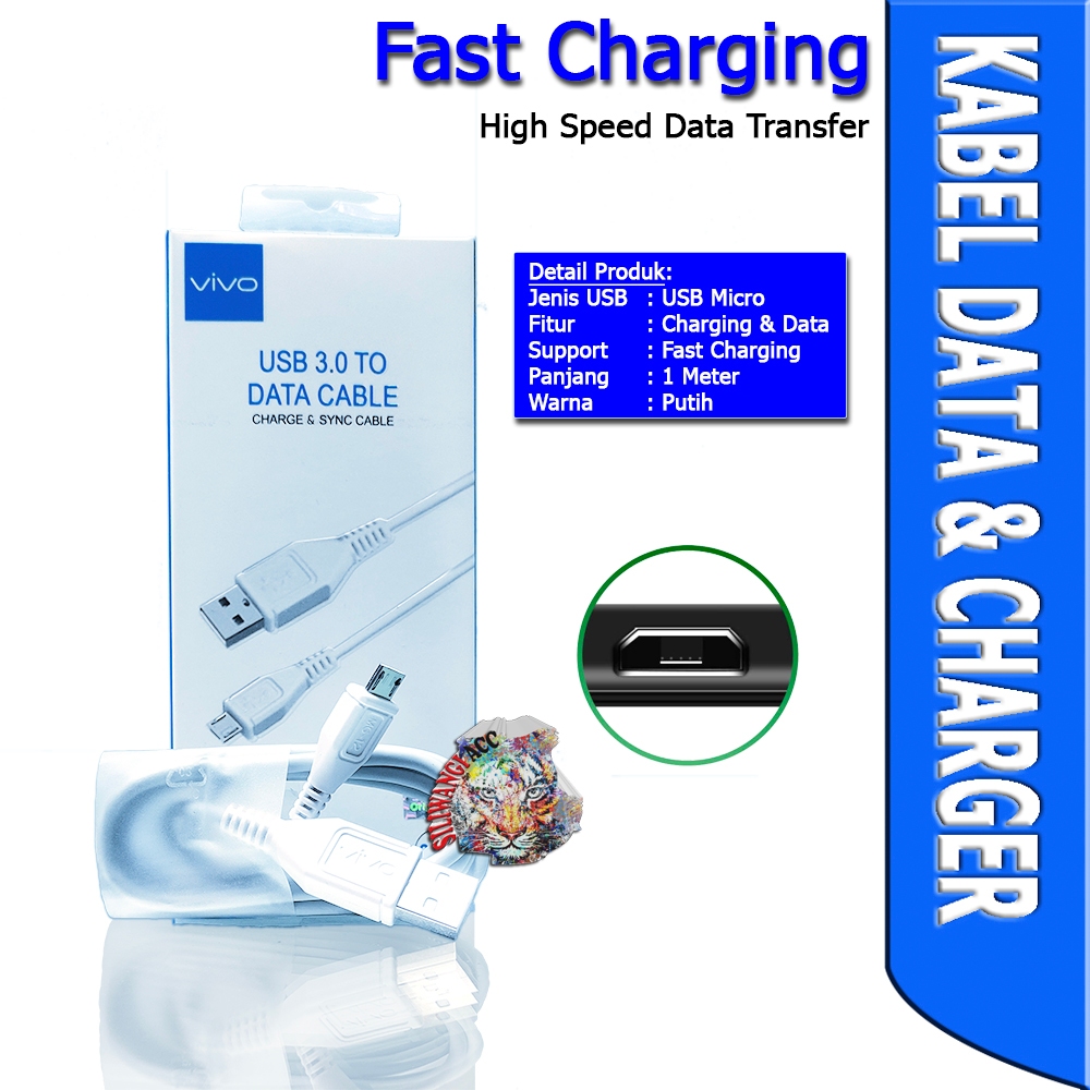 Kabel Data Vivo Y12 Y12s Y20 Original Fast Charging Micro USB