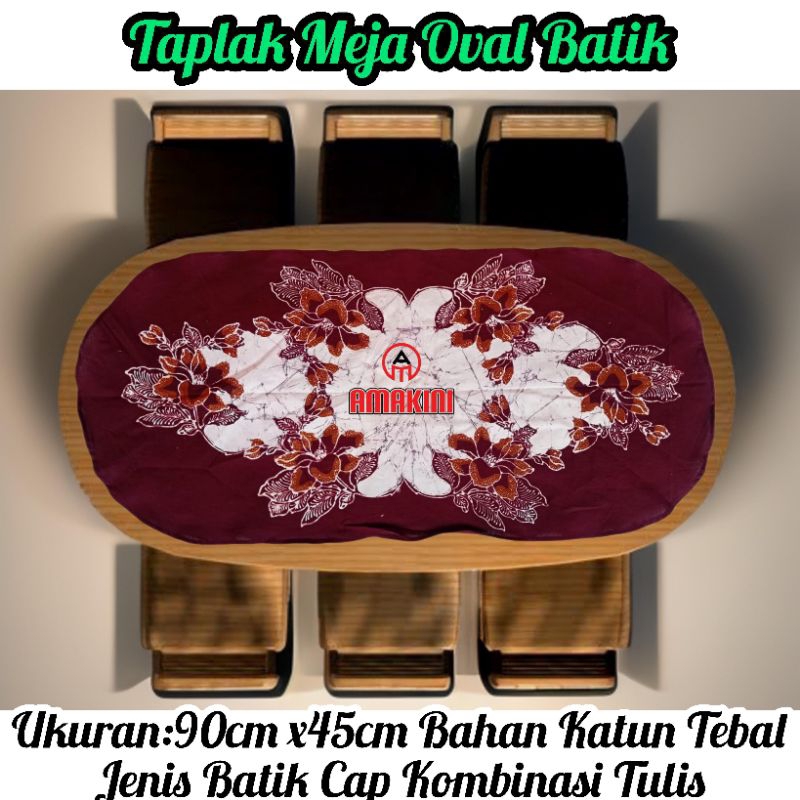 Loper / Taplak Meja Oval Batik Cap Batik Pekalongan