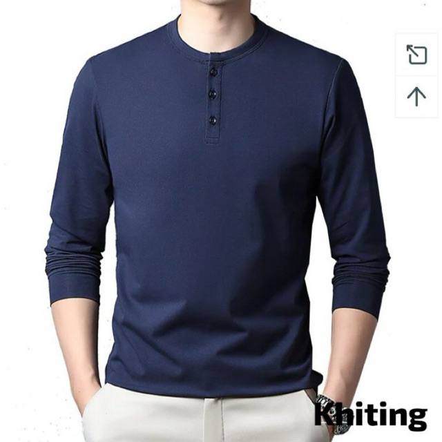 Kaos Kancing Lengan Panjang Musim Semi Kaos Pria Tebaru Pria Kasual Atasan Kaos Keren Tops Tshirt Wa