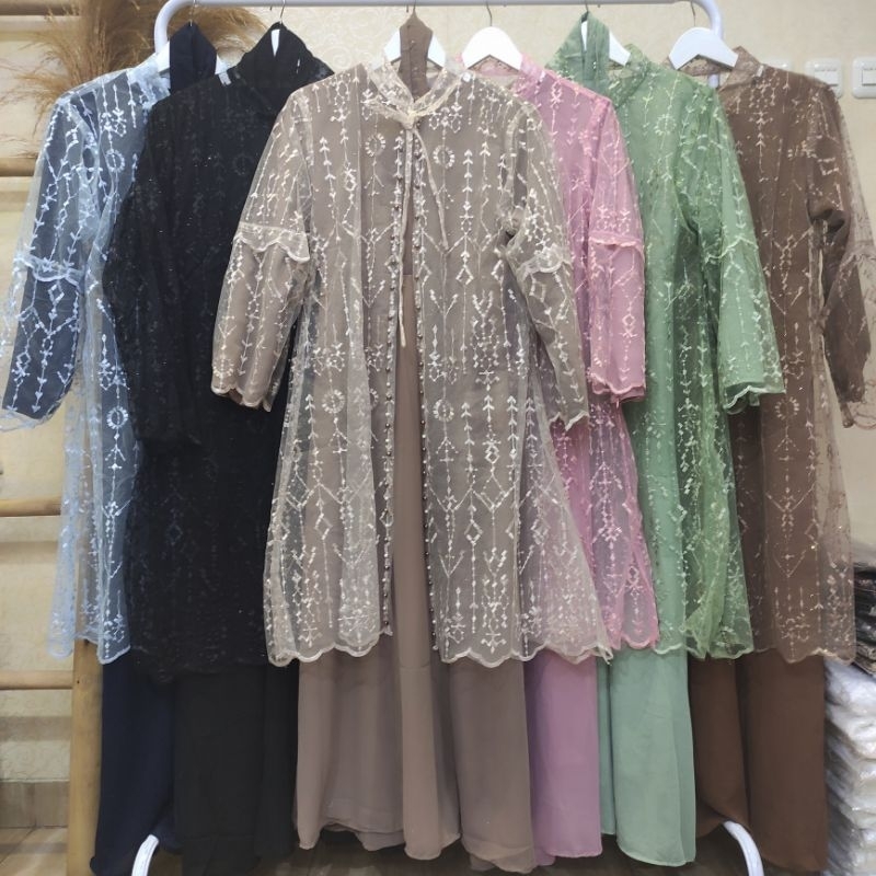 	 Outer /Cardigan kondangan Tile trendy wanita /outer rajut/outer innara/outer tunik mahra /outer Brukat tunik	