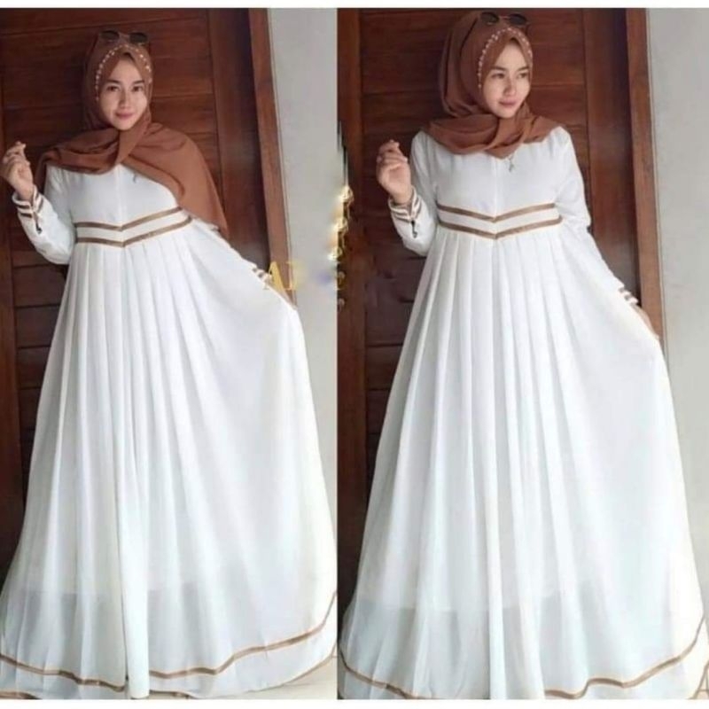 GAMIS CERUTY BABYDOLL PREMIUM//GAMIS CERUTY TERBARU//BAJU GAMIS PUTIH//GAMIS PUTIH WANITA KEKINIAN//