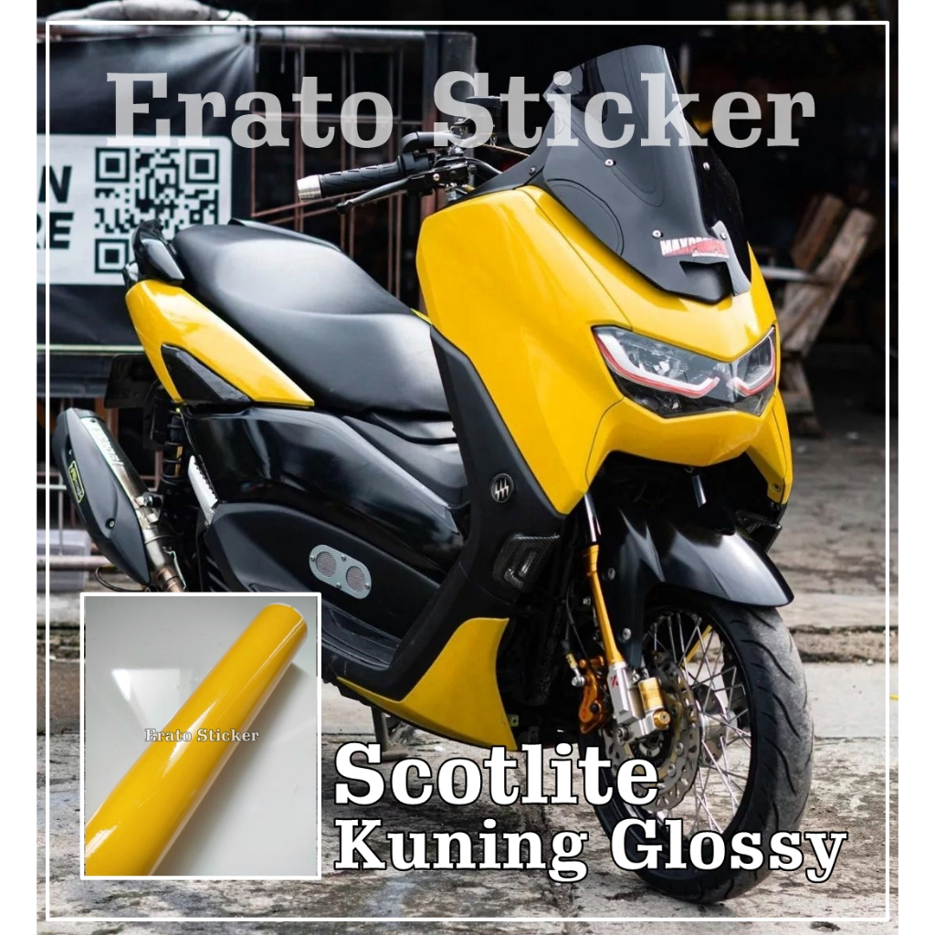 Skotlet motor Kuning glosy sktolet stiker motor kuning glosy scotlite yellow glosy scotlait kuning g