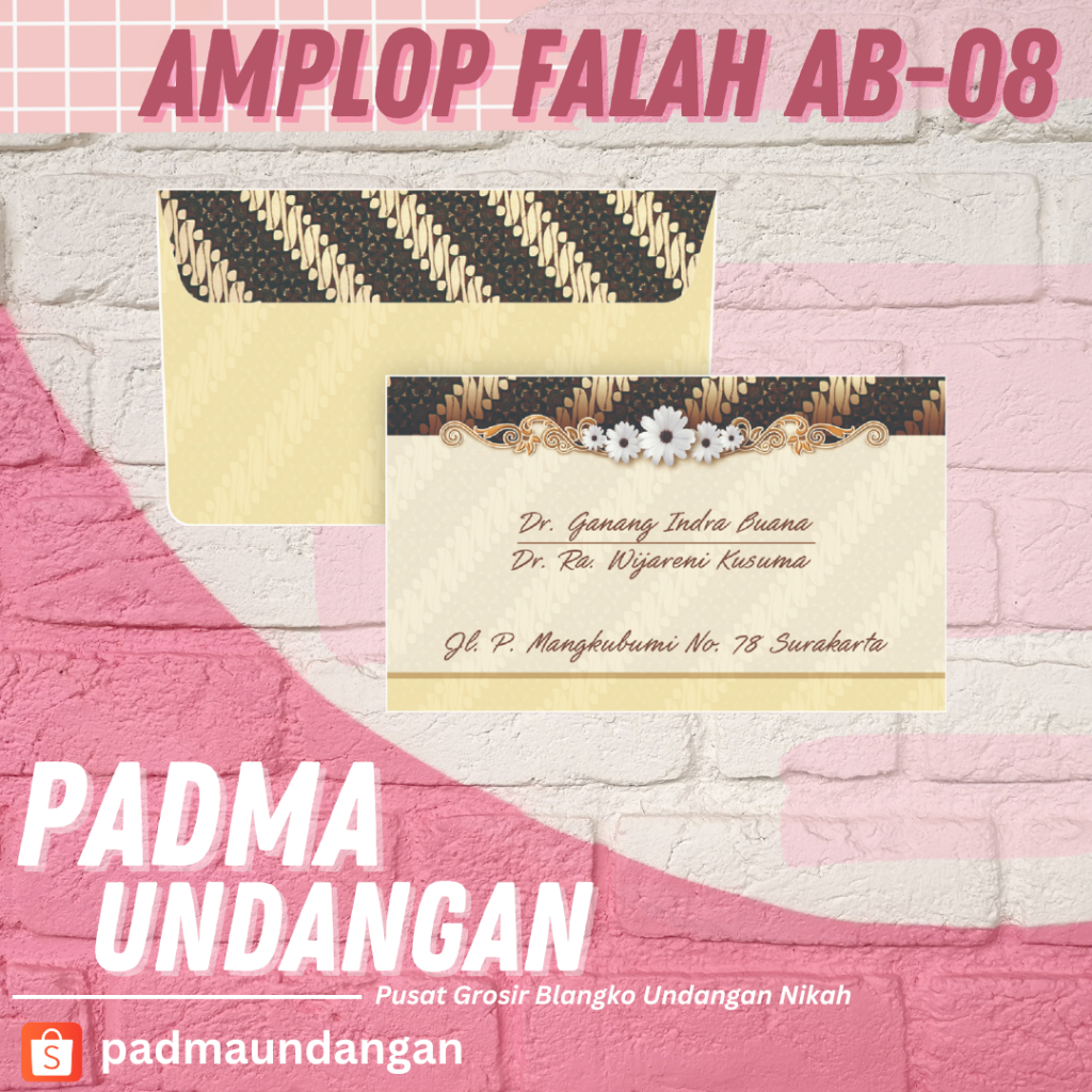 

Amplop Falah AB-08 | Pusat Grosir Blangko | PadmaUndangan