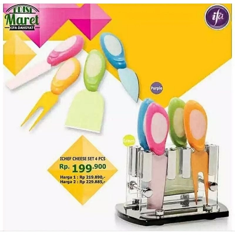 1paket pisau parutan keju set ichef