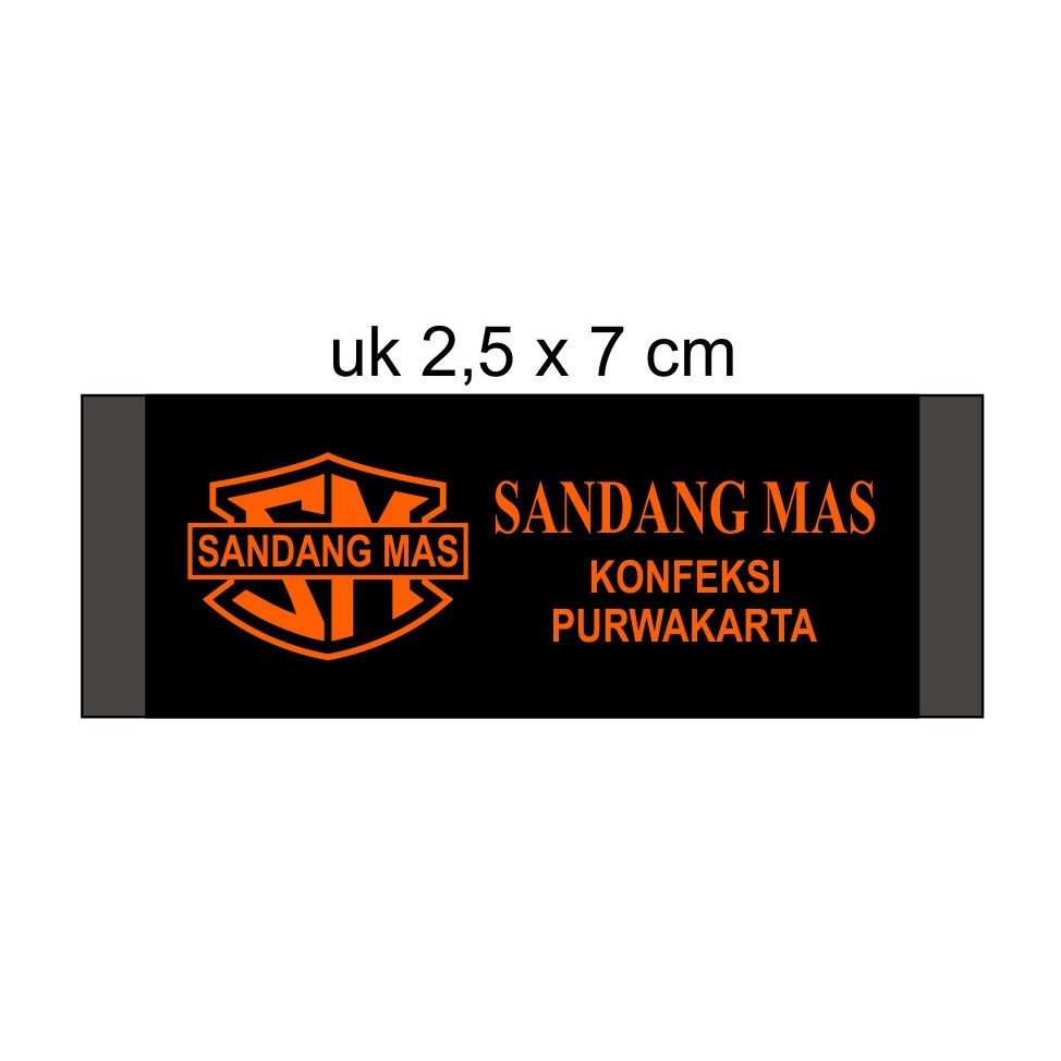 

label satin hitam sandang mas