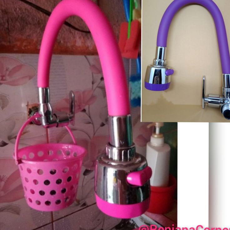 PROMO SALE Kran Warna Leher Angsa Fleksibel 2 Mode  Pink Ungu Hijau Biru Kuning Merah Abu Hitam