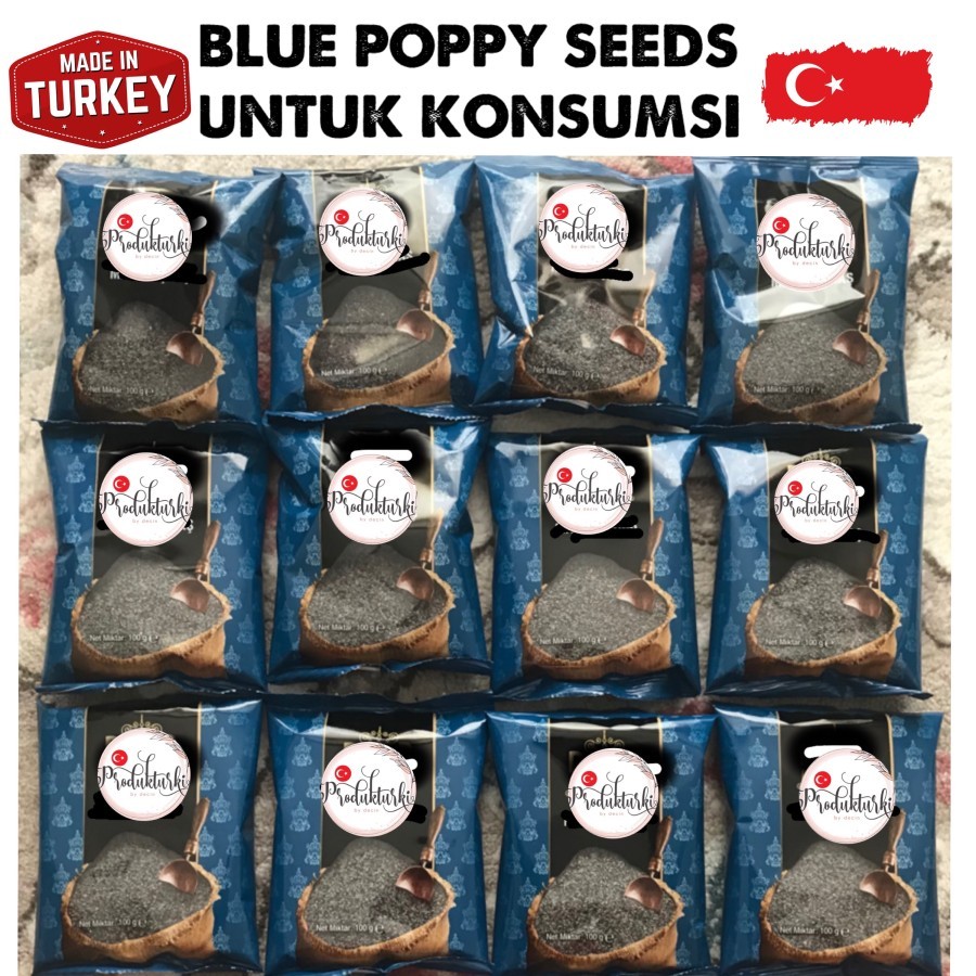 Blue Poppy Seed Turkey Mavi Hashas Biji Bernutrisi Sehat Diet 100 Gram