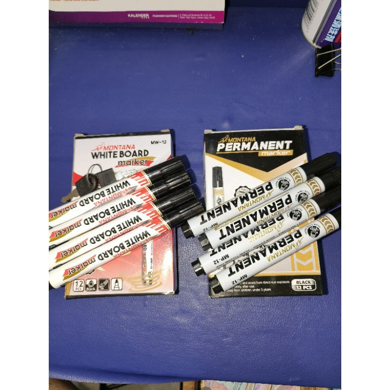 

1 BOX(12 PCS) SPIDOL MONTANA PERMANENT DAN WHITE BOARD MARKER