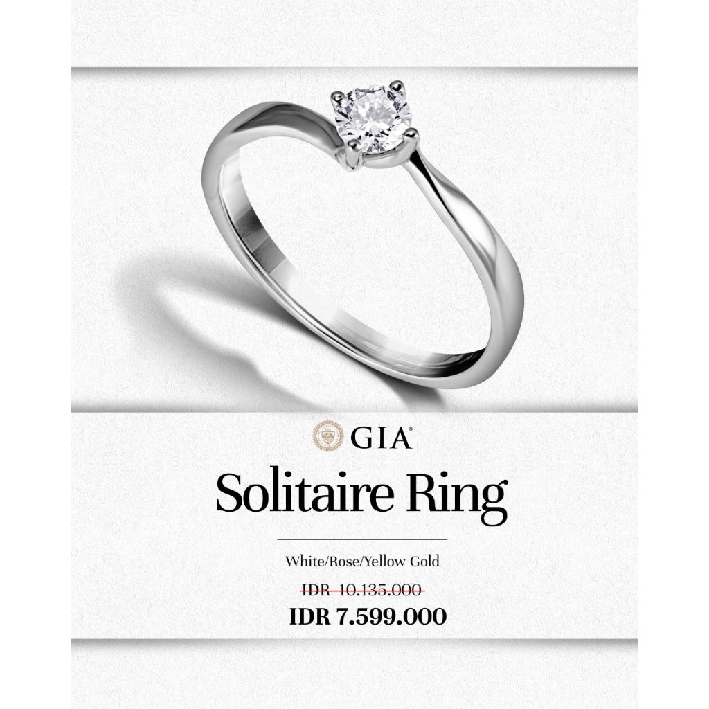 Cincin Berlian GIA White Gold #WJSG0207 / GIA Sertifikat - Best Deals Wellman Jewelry