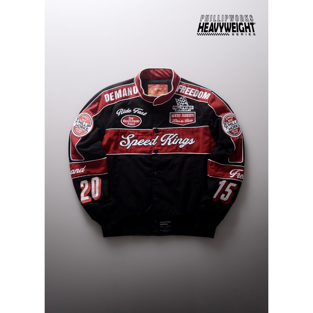 PHILLIP WORKS PHILLIPWORKS JACKET JAKET NASCAR MOTOR RACING BALAP TOURING RIDING RIDE BORDIR MOTORCY
