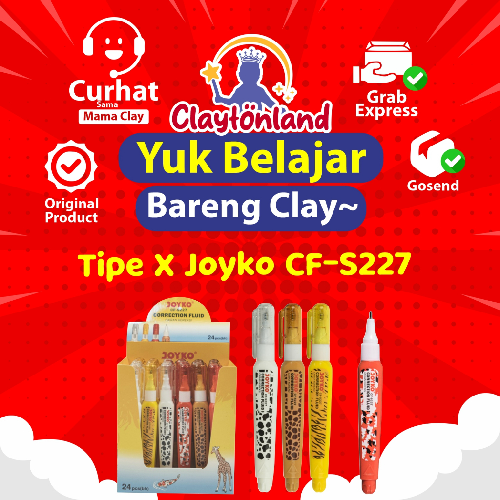 

Correction Fluid CF-S227 Joyko Animal Series / Tip Ex / Cairan Koreksi Joyko Animal / Tipe X Joyko CF-S227