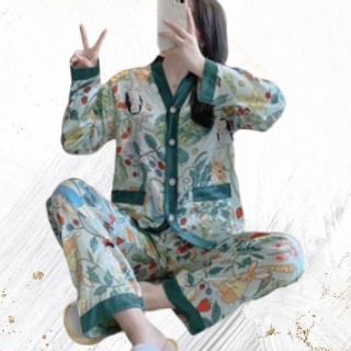 { MyReseller } Set Shirt Sleepwear Wanita Dewasa Muslimah Rumahan Looks Kekinian Musim Dingin Winter