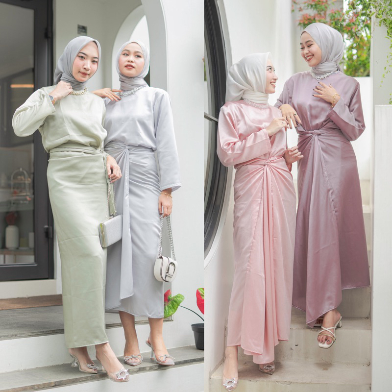 Napusha - Inner Kaftan | Tunic rok Lilit | Inner Lengan Panjang | Inner Dress | Inner Satin  | Inner