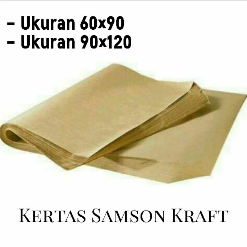 Kertas Samson / Craft Paper / kraft 80gr ukuran 60 x 90 / 90 x 120 ( Min. order 10 lembar )