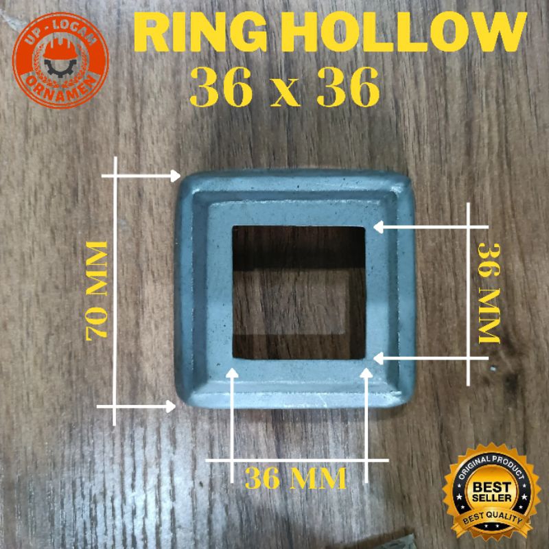 Ring hollow 36 X 36 besi plat tapak minimalis ornamen pagar