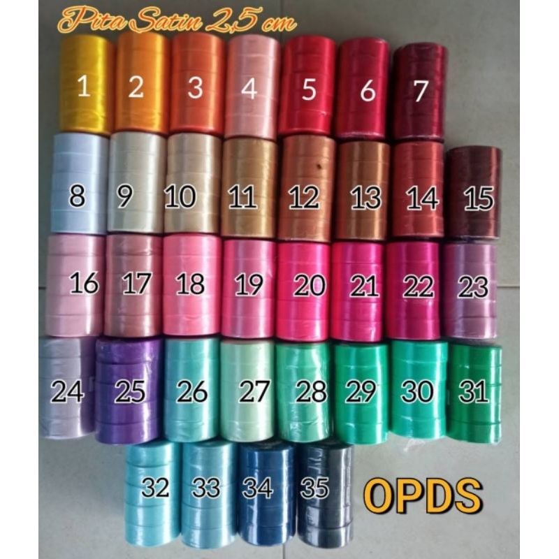 

Pita Satin Kado Hampers Pita Satin Warna 2,5 cm Pita Satin Per Rol