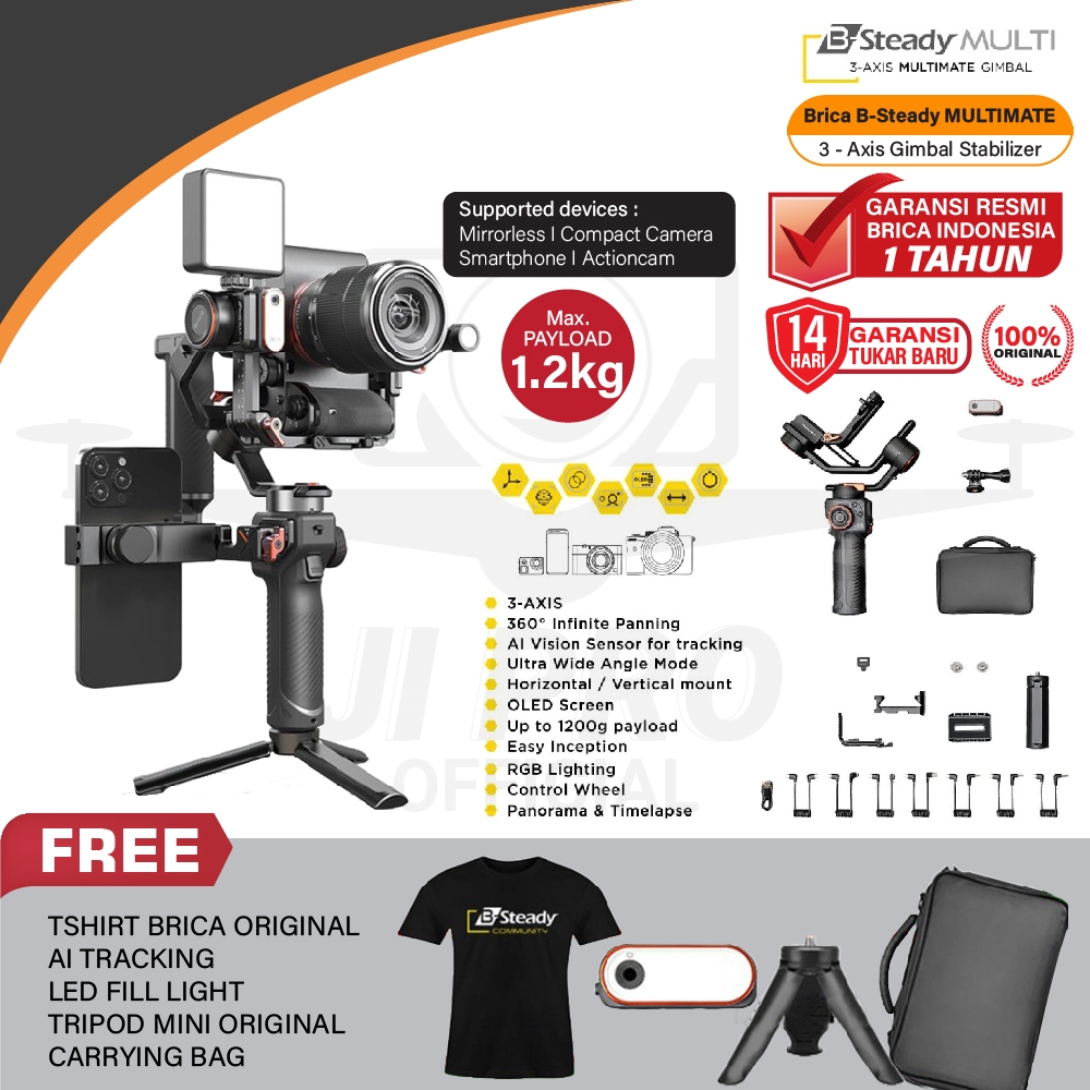 Brica B-Steady Multimate 3-Axis Gimbal Camera DSLR/Brica BSteady PRO Multi Multimate