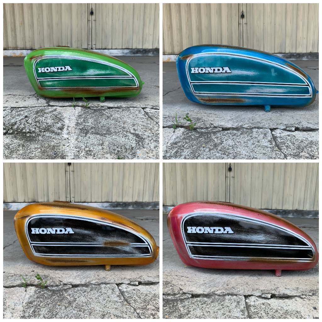TANGKI CB 125 CAT MODEL ORI DLAMBUS BLADUS BAHAN PRES GALVANIS TENGKI CET GRAFIS CB100 GLATIK GELATI