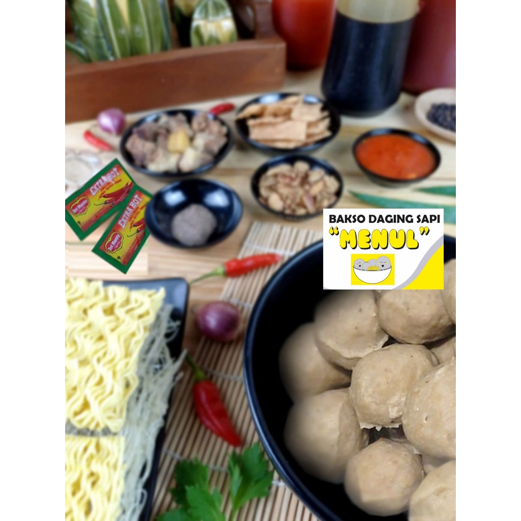 Bakso HALUS Polos Daging Sapi Homemade Bakso MENUL Halal PAKET KOMPLIT