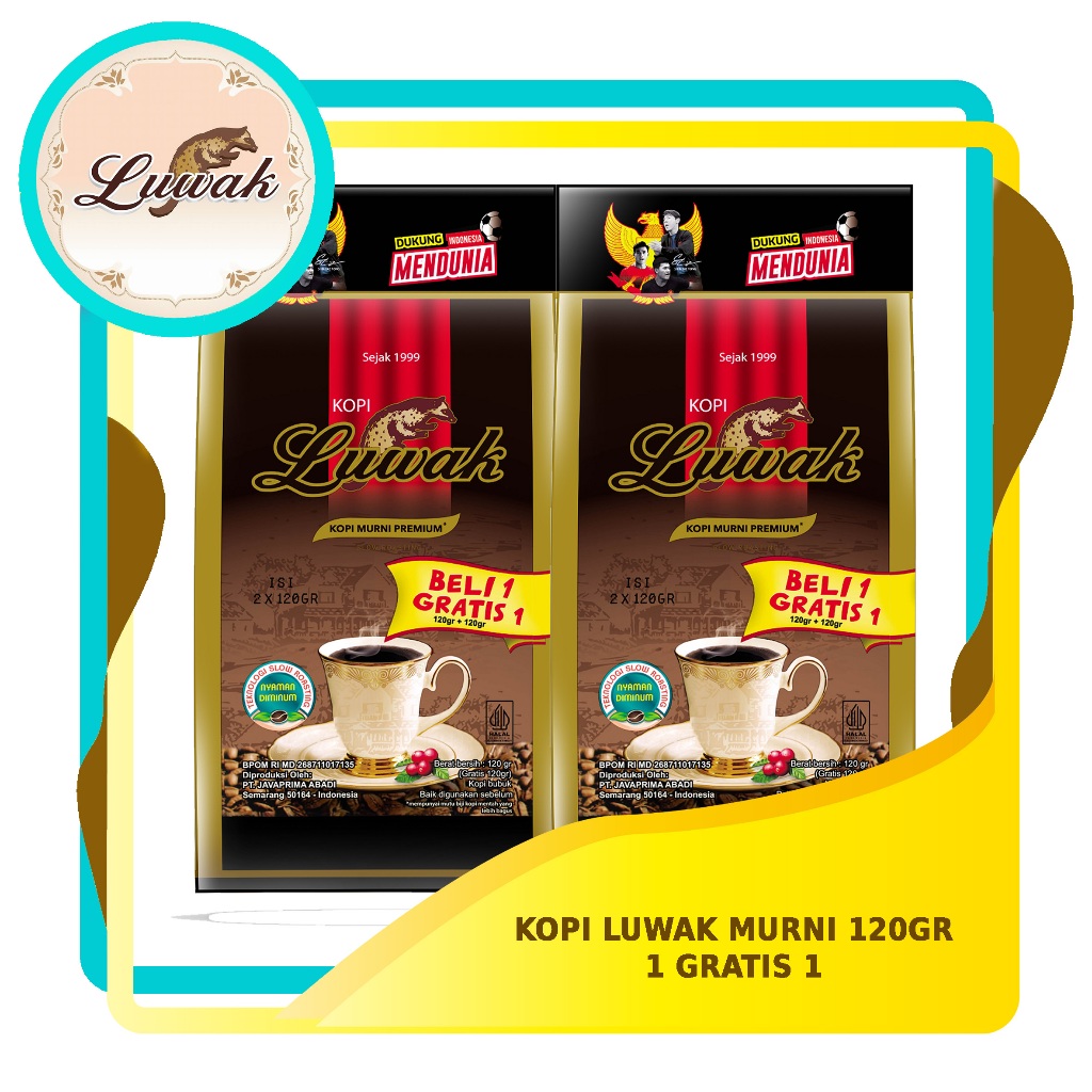 

Kopi Luwak MurniI KL 120GR (PROMO BUY 1 GET 1)