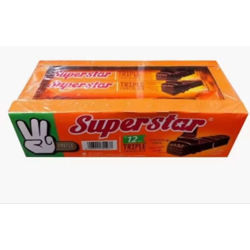 

Superstar Wafer Triple Chocolate 1 Box isi 12 pcs