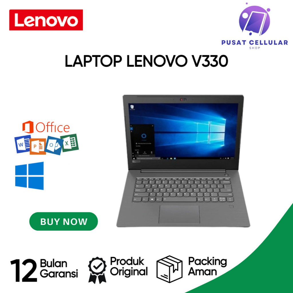 LAPTOP LENOVO V330 i3 GEN 7 RAM 4GB / 512GB - WINDOWS - FREE OFFICE - FREE MOUSE & TAS