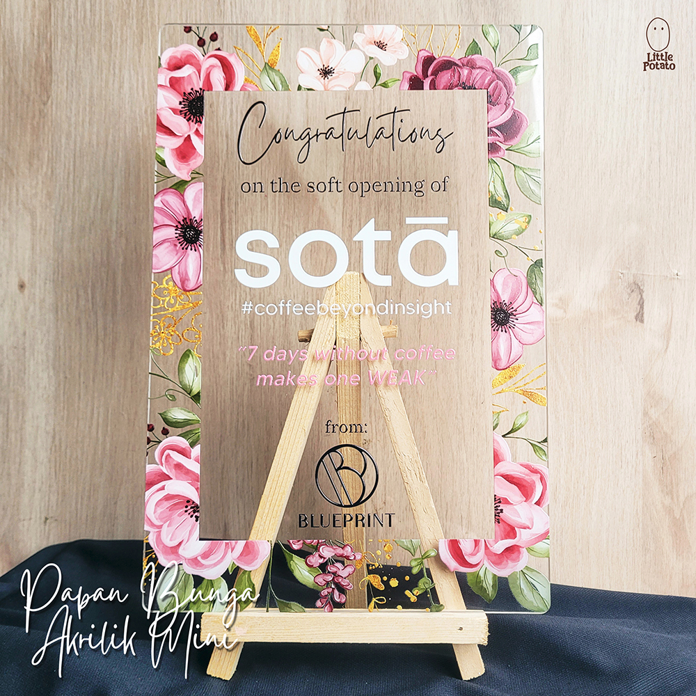 Papan Bunga Akrilik Mini Modern Minimalis