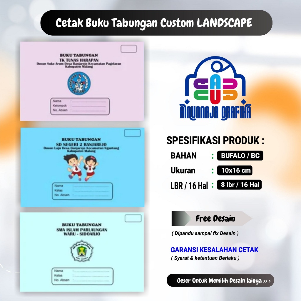 

tabungan custom landscape untuk PAUD/tk, TABUNGAN CUSTOM SEKOLAH