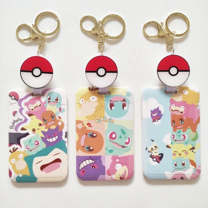 

Name Tag ID Card Badge Reel Holder Keychain / Gantungan Wadah Kartu Identitas e-money Pokemon Go Pikachu