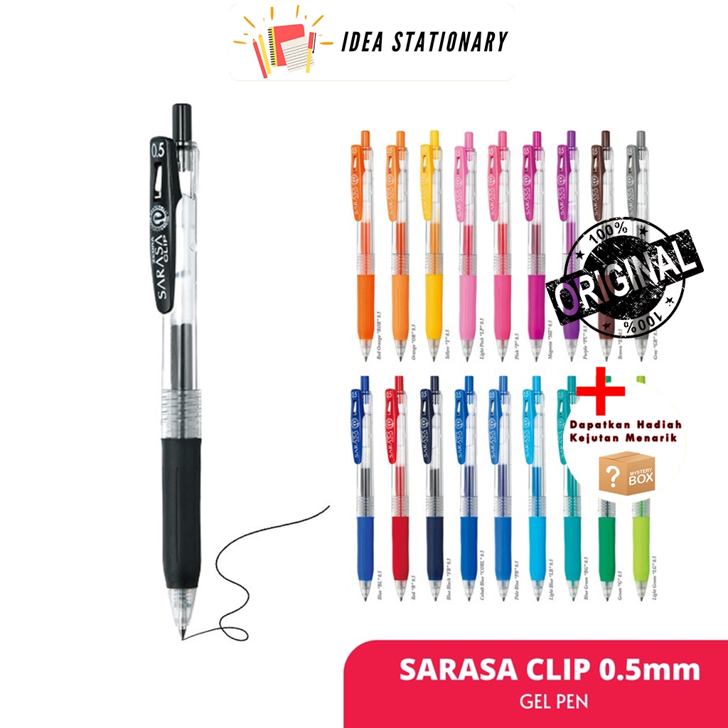 

Bolpoint Ballpen Pulpen Pen Sarasa Clip Zebra 0,5 mm Hitam / Warna