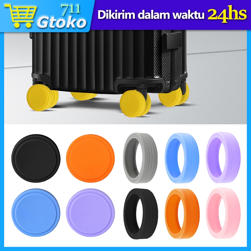 4Pcs/8Pcs Full Cover Rubber Pelindung Roda Koper Universal Pengganti Karet Wheel Ring Luggage Wheel 